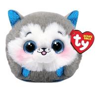 Ty Beanie Balls Slush l'Husky con gli Occhioni Azzurri Glitter, Animaletti di Peluche Morbidi e Tondi da Collezionare 8 cm T42539