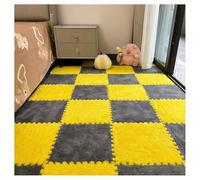 Peluche In Schiuma Tappeto Da Pavimento In Bloccanti A Colori Tappeti Morbidi Per Gioco Sicuro E Arredamento Elegante In Camera Da Letto O Soggiorno(Yellow+Gray,12 pcs)