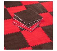 Peluche Incastro Camera Da Letto Tappeto Salotto Decorazione Puzzle Tappetino Morbidi EVI Schiuma StanzaTappeti 10 Pezzi Lavabile E Tagliabile Vari Colori E Stili(Red+Brown,8 pcs)