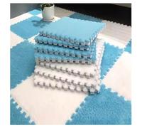 Peluche Incastro Camera Da Letto Tappeto Salotto Decorazione Puzzle Tappetino Morbidi EVI Schiuma StanzaTappeti 10 Pezzi Lavabile E Tagliabile Vari Colori E Stili(White+Blue,40pcs)