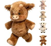 Peluche interattivo a forma di mucca delle Highland che corre, in peluche a forma di mucca delle Highland in esecuzione, giocattolo interattivo in movimento, multicolore, regalo decorativo in peluche