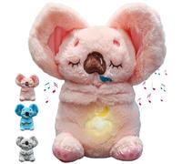 Peluche Koala Che Respira, Giocattolo Animale Imbottito Respirante con Luci Musicali e Movimento Ritmico di Respirazione, Regalo Neonata Maschio Femmina (Rosa)