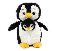 Peluche Les Ptipotos Pinguino - mamma e cucciolo bianco e nero