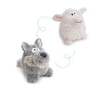 Peluche Lupo con Funzione Reversibile 15 cm 2 in 1 - Grigio - Morbido NICI - Ideale da abbracciare, per Giocare e Come Compagno a casa, all’Asilo o in Viaggio | 62994