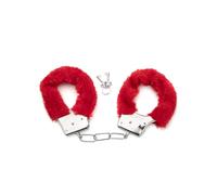 Peluche Manette, Manette Soffici in Metallo, Giocattolo di Manette con Peluche e Chiavi Morbide Manette per Cosplay di Polizia, Manette Finte Pelose Giocattolo, Peluche Rosso