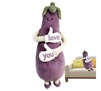 Peluche Mango Cuscini Decorativi , Rilassanti a Forma di Melanzana con | Peluche Frutta Abbraccio Sonno Per Donne Uomini Dormienti sul Fianco Camera da Letto Ufficio Divano L Viola
