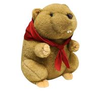 Peluche Marmotta Ripiena - Giocattolo Morbido Da Abbraccio, Animale Realistica, Adorabile Compagnia Con Sciarpa, Tenera Figura Da Collezione, Design In Tessuto Resistente | Decorazioni Per La