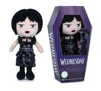 Peluche Mercoledì Addams Wednesday pupazzo con scatola bambola con abito da ballo 32 cm