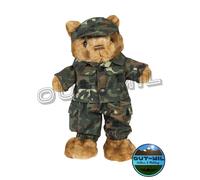 Peluche militare pupazzo Orsetto militare mimetico 30 Cm vestito divisa mimetica