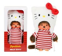 Bandai - Monchhichi - Monchhichi Hello Kitty Plüsch - Ikonischer Affenplüsch der