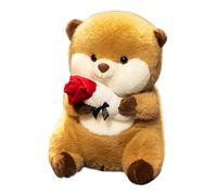 Peluche, morbido peluche - 9,4 pollici giocattolo peluche con rosa rossa | decorazione per la stanza di San , morbidi giocattoli di peluche per e ragazze