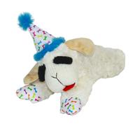 Peluche Multipet a forma di costoletta d'agnello - Cappello da compleanno per cani che squittisce - Giocattolo morbido e carino per cani (cappell