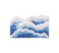 Peluche Onda del Mare Tappeti da Bagno, Moquette Morbido Accogliente Letto per Camera da Letto Spesso Antiscivolo Tappeto da Bagno Alieno Tappeto per vasche da Bagno,Blu,50 * 120cm