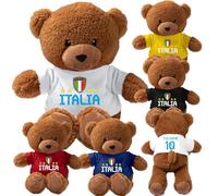 Peluche Orsetto ITALIA | Personalizzabile Con Nome e Numero | Mascotte Teddy Bear 18 cm | Scegli Il colore Preferito | PS 33790-003