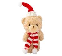 Peluche 'orso di Natale, ornamenti 'orso di Natale - Orso bianco marrone peluche natalizio - Forniture per feste per decorazioni per la casa in morbido peluche da 6,3 pollici per il compleanno del fes