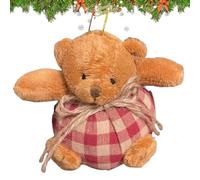 Peluche orso - Mini animale di da 4 pollici | Decorazione natalizia da appendere | Simpatico arredamento per albero di orso scozzese per feste, festival, feste a casa, attività per bambini, raga