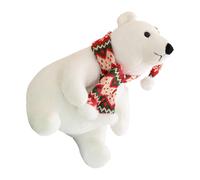 Peluche orso polare - animale morbido peluche accessorio sciarpa | Ragazze donne camera del bambino comodino cuscino spazio abitativo decorazione camera da celebrità