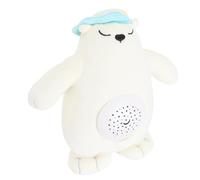 Peluche Orso Polare, Suono Morbido, Luce Musicale, Succhietto per Aiutare il Sonno del Bambino e Gioco per lo Sviluppo, Animale di Peluche per il Comfort e L'Apprendimento del Bambino