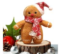 Peluche Pan di Morbida Figura Natalizia Decorativa con Sciarpa e Cappello | Bambola Imbottita in Peluche Per Foto Prop Divano Tavolo Hotel Business Casa e Auto