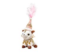 Peluche Pecora Peluche con Catena e Cappello 34,8 Centimetri | Agnello Bambola per Bambini Compleanno Soggiorno Camera Da Letto Divano Mensola Comodino Scrivania Articolo Decorativo