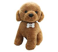 Peluche per cani, orsacchiotto, 22 cm, con simulazione seduta, peluche realistico, per cani e cuccioli, morbido peluche giocattolo di peluche, regalo per bambini e ragazze