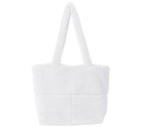 Peluche per peluche di capacità di capacità di peloso semplice per le donne inverno finta pelliccia carina borsetta per spalla per palla calda per girl inverno regalo bianco puffer tote