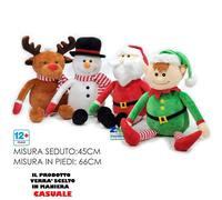 PELUCHE PERSONAGGIO NATALIZIO CM 66 H PER BAMBINI +1 ANNO 4 VERSIONI ASS.