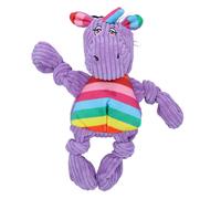 Peluche piccolo nodo di unicorno viola resistente cane cigolante cucciolo gio...