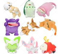 Peluche Pokemon Dormiente: Gengar, Eevee, Charizard, Sylveon, Sprigatito, Oshawott, Fuecoco, Pamo, Cubone - Bambole Kawaii Regalo per Bambini