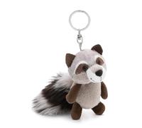 NICI- Portachiavi Procione Lenno 10cm Grigio-Delizioso Ciondolo in Forma di Animale in Morbido Peluche con Anello per cordini e Pendenti, Colore, 61270