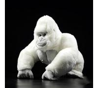 Peluche realistico di gorilla albino, alto 15 pollici, in morbido cotone PP