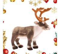 Peluche renna di Natale | Morbido cervo peluche cuscino decorativo bambola alce renna giocattoli - 13,7 pollici simpatico ornamento di di Natale peluche cervo per sedie camere da letto divani le