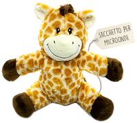Peluche Riscaldabile al Microonde (23 cm) - Morbido e Caldo, Ideale per Alleviare le Coliche nei Neonati - Giraffa di Peluche da Abbracciare e Dormire - Sacchetto di Semi Estraibile