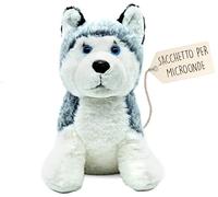 Peluche Riscaldabile al Microonde (23 cm) - Peluche Microonde - Peluche Husky Scaldasonno - Peluche con Semini per Microonde - Peluche Scalda Microonde - Pupazzo Termico Riscaldabile Microonde