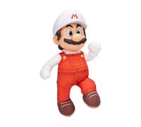 Peluche snodabile di Fire Mario del film Super Mario Galaxy, 35,5 cm, con licenza ufficiale Jakks Pacific, con testa scolpita di Roto, peluche da collezione Nintendo