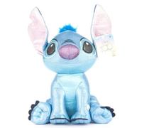 Peluche Stitch Glitter con Suoni - Lilo e Stitch - Colore Azzurro - Altezza 28 cm