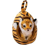 Peluche tigre dolce peluche tigre con cestino per animali domestici peluche morbido peluche bambola giocattolo regalo di compleanno per ragazzi e ragazze (tigre marrone)