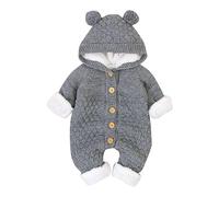 Peluche Tuta/Inverno Tinta unita Carino Fibbia Up Maglia Arrampicata Vestito Compleanno Escursione Del Bambino, grigio., 3-6 Monate