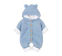 Peluche Tuta/Inverno Tinta unita Carino Fibbia Up Maglia Arrampicata Vestito Compleanno Escursione Del Bambino, Blu, 0-3 Monate
