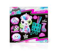Peluche unicorno aerografo che si illumina al buio da personalizzare - Peluche Spray Art con punte in feltro e stencil - OFG 274 - Canal Toys