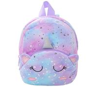 Peluche unicorno, Mini Unicorno Peluche Zaino per Bambini, Zainetto Asilo Bambini, Pentagramma viola che strizza gli occhi, borsa da viaggio borsa da scuola,(22 * 20 * 12CM)