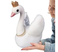 peluchecigno, peluchecigno bianco | peluchebambola corona, da 11 pollici di oche bianche con collana, morbido in peluche, giocattolo a forma di, decorazione per la