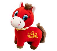 Peluches dello Year of The Horse per il Capodanno cinese 2026, figurina divertente con espressione sorridente o piangente, morbido animale di peluche portafortuna e decorazioni festive per la casa