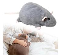 Peluches di Topo Grosso, Giocattolo di Peluche di Topo Realistico, Morbido Cuscino di Topo di Peluche Gigante per Regalo di San Valentino o Compleanno gray 25cm/10in (excluding tail)
