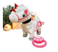 Peluches Et Animaux Interactifs - Cheval Jouet Électronique Qui Marche Avec Longe | Peluche Interactive Pour 3+ | Jouet Animal Éducatif Fille Garçon | Cheval À Tirer Sonore &