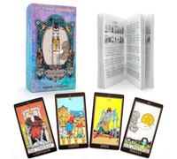 Pelucton Mazzo di Tarocchi Classico di 78 Carte per Principianti con Libro Guida in Francese, Tarocchi Tradizionali con Numeri Moderni e Nomi delle Carte in Francese e Inglese