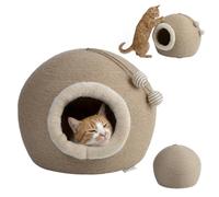 PELUVIO Flurby Tiragraffi in Sisal con Casetta a Strefa per Gatto 45 x 45x | 37 cm, Lettino e Rifugio, Base Stabile Antiscivolo, Gioco Con 2 Palline Pendenti