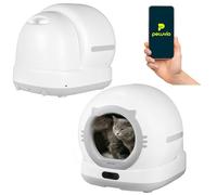 Peluvio PEARL Lettiera Autopulente per Gatti WiFi con Camera 1080p e Sensore ToF 3D, Antiodore Litière Automatica Chiusa con App, Capacità 72 L Touchscreen Silenziosa 45 dB Rifiuti 7L Gatti 1-10 kg