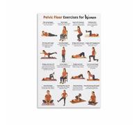 Pelvic Floor Relaxation Exercises Poster for Women Stretching Guide Wall-Art Educational Chart for Bladder Health Postnatal Care Home Gym Decor(Unframed,08x12inch(20x30cm))