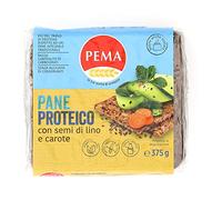 PEMA Pane Proteico, Pane Proteico a Ridotto Contenuto di Carboidrati, con Soli Ingredienti Naturali e Ricco di Fibre, 375g